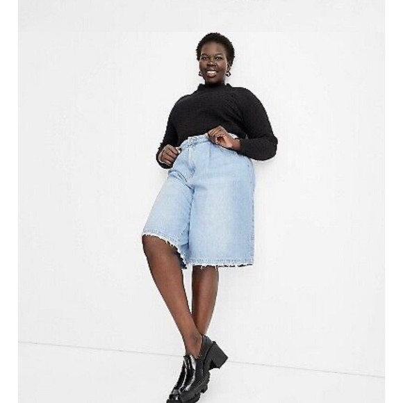 Future Collective with Gabriella Pants - Women's Bermuda Denim Shorts - Future Collective with Gabriella Karefa-Johnson